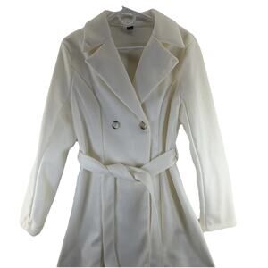 Bachelorette Wedding Double Breasted Peacoat Ivory Neutral Med Clean Girl NWOT